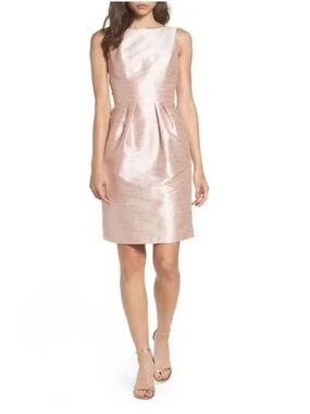 Alfred Sung Cocktail Sheath Dress Women’s Size 6 Pearl Pink Boat Neck Sleeveless